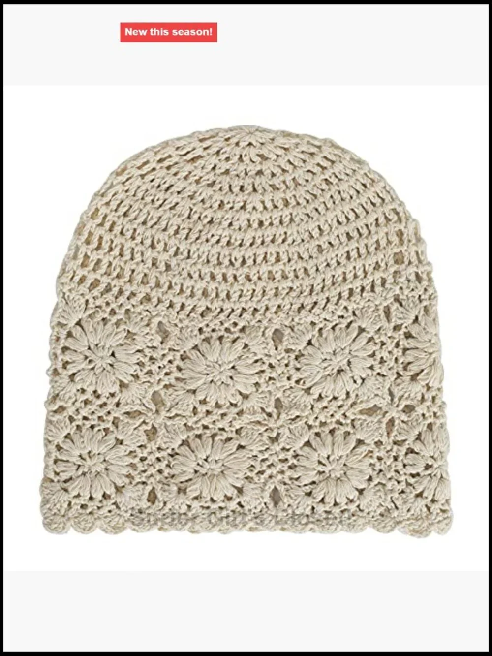 Crochet Slouchy Beanie Hat Handmade Knit Summer Skull Cap